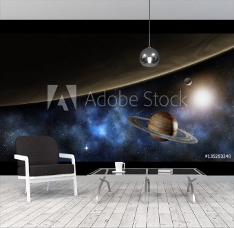 Picture of Jupiter saturn and the milky way